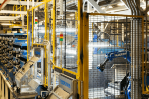 Robotic machine at work in a distribution center.