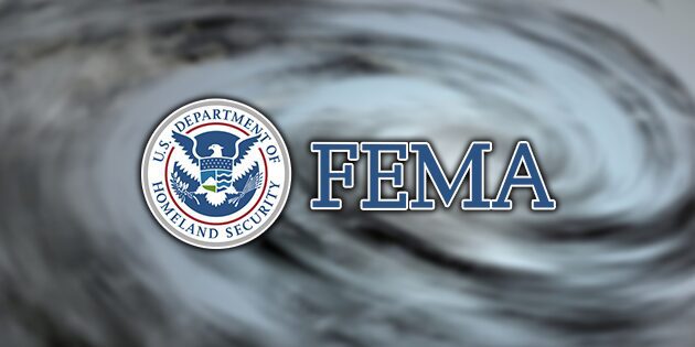 gray swirl background with FEMA logo that says U.S. Department of Homeland Security
