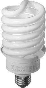 compact fluorescent lightbulb with lighting tubes in spiral
