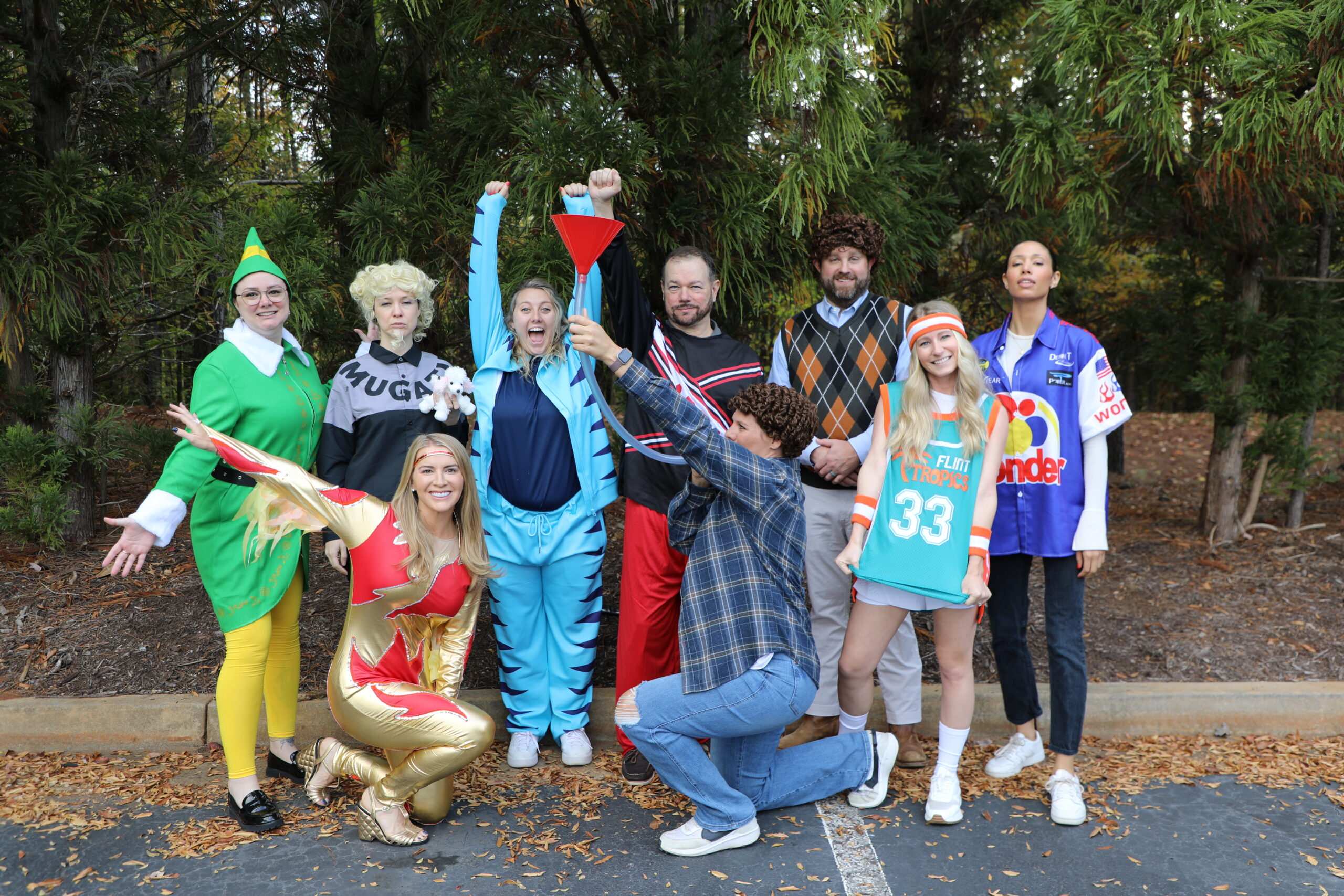 The Rogers Electric HR team dressed as various Will Ferrell's for Halloween