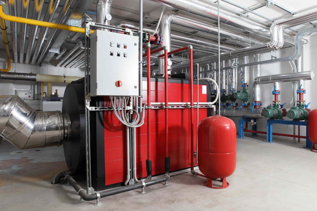 inside picture of an electrical heating and cooling system
