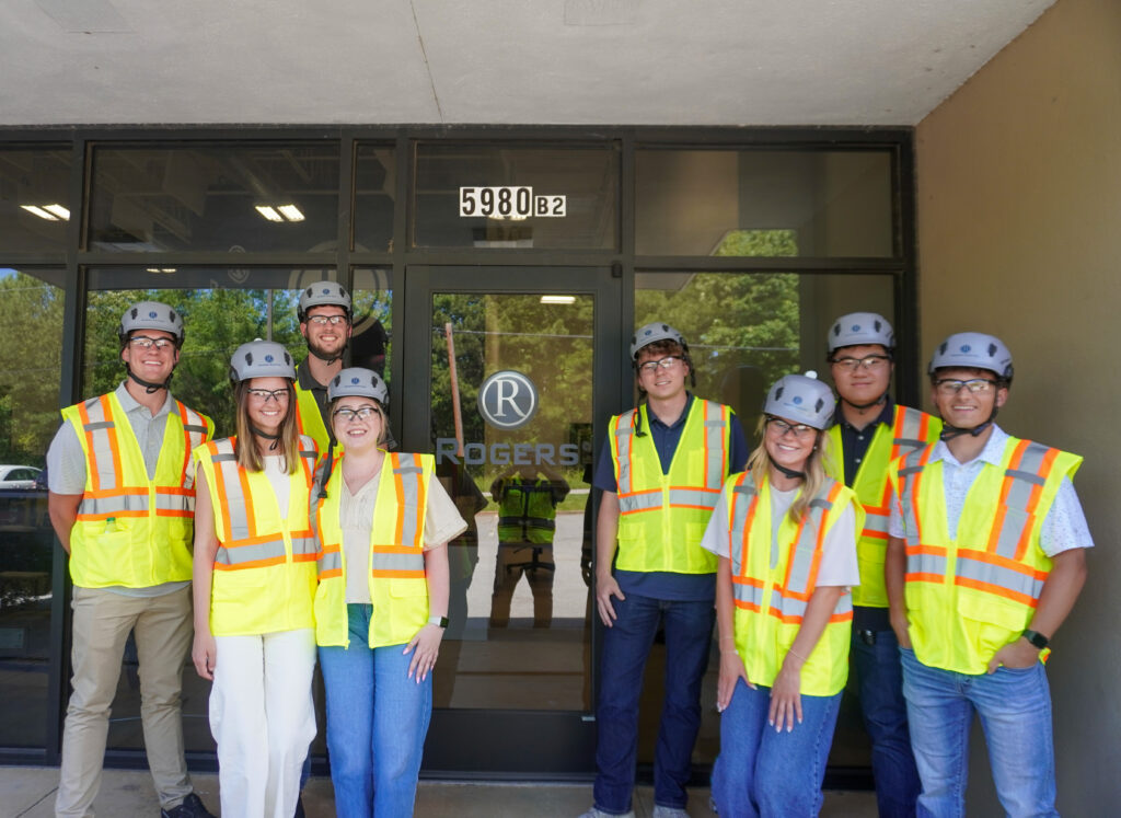 Rogers Electric interns at safety training.